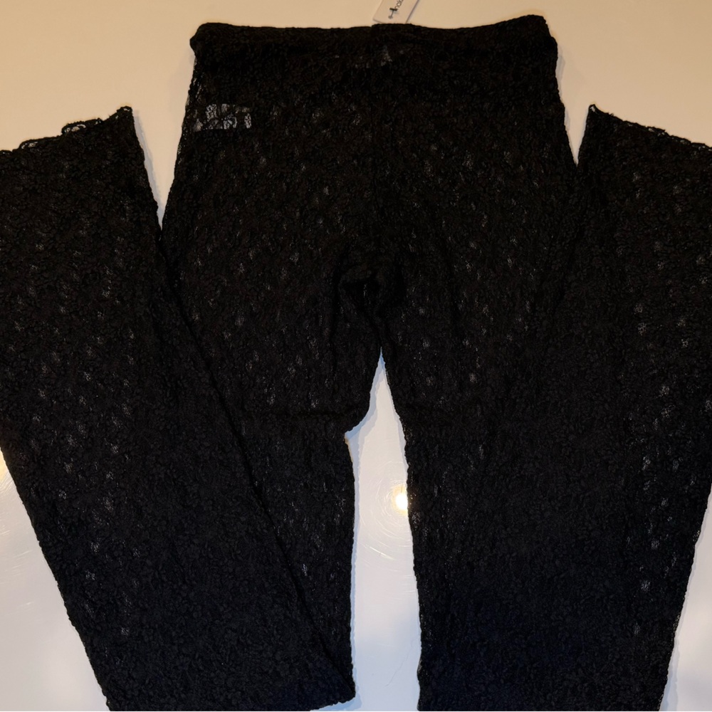 Naked Wardrobe🖤 Black Stretch Lace straight leg pants | small | NWT - Picture 11 of 15